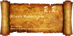 Rieth Robertina névjegykártya